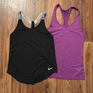 Bundle XS Nike Dri-Fit Racerback Women’s Black and Purple Tank Tops